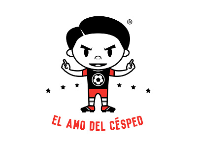 El amo del césped ball creativity design football fútbol logo minimal soccer sports type