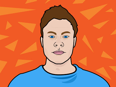 Dribbble Self Portrait blue default face minimal orange portrait vector