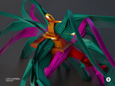 Geometric Colorful Abstract Swan 3d abstract art art direction concept concept art direction modeling swan