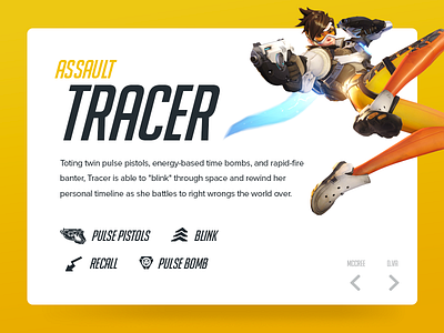 Overwatch - Animated Character animated creative grenade dva esports gaming overwatch tracer ui video game web