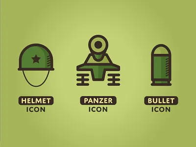 Army Icons Set army bullet helmet icon military panzer star tank victory war