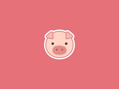 Piggie face sticker baby beautiful chubby cute flat icon illustration pastel pig pink sticker sweet