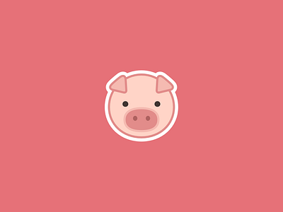 Piggie face sticker baby beautiful chubby cute flat icon illustration pastel pig pink sticker sweet