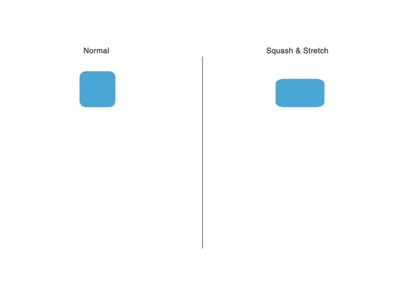 12 principles of Animation - Squash and Stretch after effects animation bounce comparison cube motion design principles