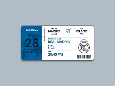 Boarding Pass Champions League champions league logo pass realmadrid ticket uefa vector