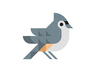 Tufted Titmouse bird geometric grid illustration logo ohio song birds tufted titmouse vector