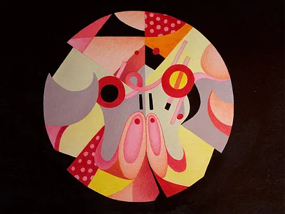 Goat Skull abstract acrylic color doodle goat illustration painting skull