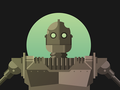 Iron Giant flat giant illustration iron moon vector