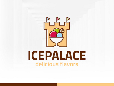 Ice Palace Logo castle coupe ice logo palace sale tower vector wafer