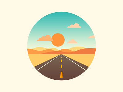 Scenery icon cloud highway mountain scenery sun the united states