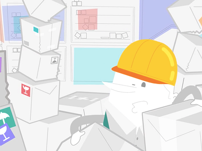 On-site logistics with RSA 2d animation characters logistics motion graphics superhero transportation