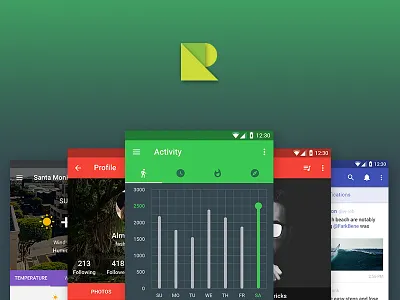 Material app android app material news profile timeline ui ux