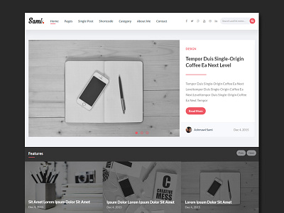 Sami - Premium Blog/Magazine HTML Template blog blogger blogging bootstrap business clean corporate flat magazine modern news portfolio