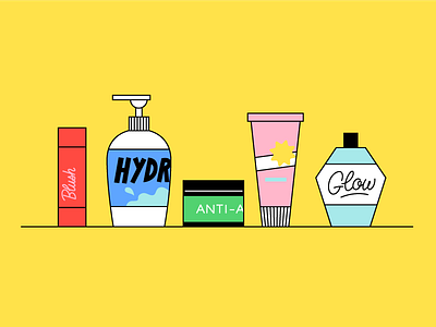 Bottles animation bottles brand drawing illustration skincare