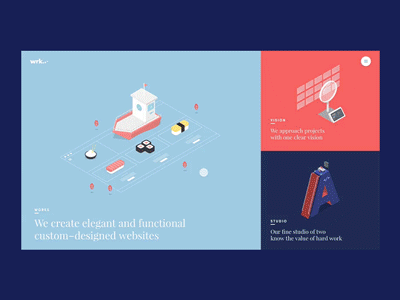 waaark.com animation colorful flat gif illustration isometric minimal motion portfolio transition ui webdesign