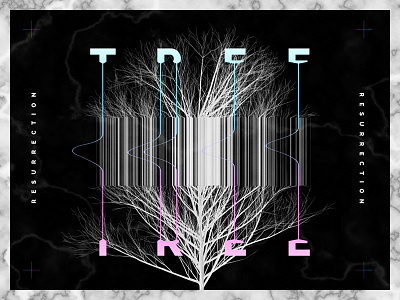 Tree font graphic design tree type