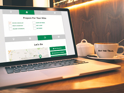 Hike Finder Website Navigation | Laptop accessible get outside hike finder mobile responsive website nonprofit ux design visual