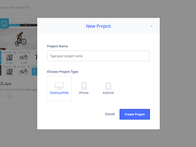 New Project Modal collaboration design illustration modal prototyping ui ux web