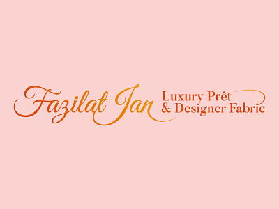 Fazilat Jan designer fabric fashion logo luxury script