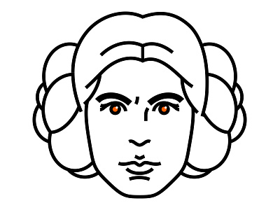 Princess Leia geometric hero leia lines minimalist portrait skywalker star wars thick lines