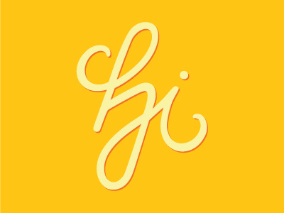 Hi cursive hi lettering orange typography
