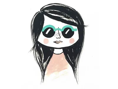 Gouache portrait girl gouache illustration portrait summer