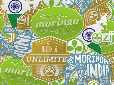 Zija Decals decals elephant hand lettering india moringa zija