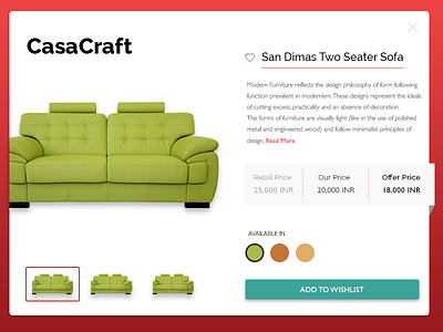 Product Card brand card card card ui furniture green interaction design interface material red ui visual design web
