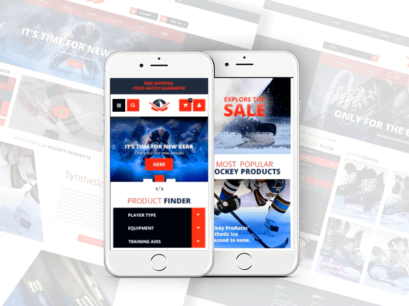 Hockey Shot Site animation hockey mobile principle ui ux