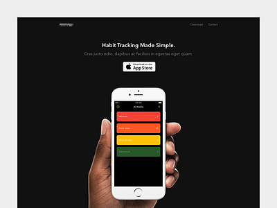 Habit App Landing Page app ios landing page mobile mobile app mobile design personal project side project ui ux web