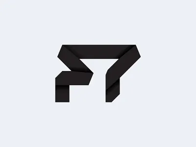 F7 mark 7 black f illustrator initials lettering letters mark paper folding tape