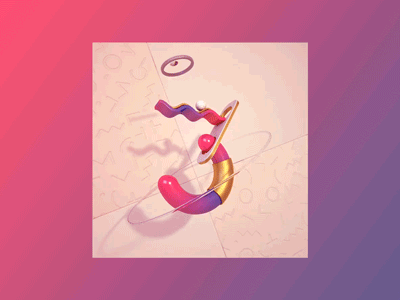 36DaysOfType - Number 3 2d 3d after effects animation geometry graphics loop motion octane pattern render vector