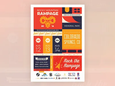 SK8-Strong block color colorado grid icon illustration mountain rocky skate typography