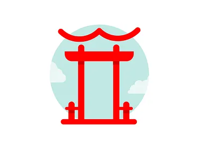 Torii bird culture entrance flat gate illustration japan japanese nippon shrine torii