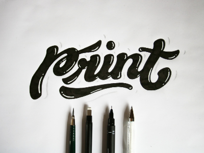 Print hand handlettering lettering sketch type