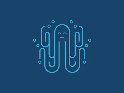 Octo-Wuss icon illustration octopus sea vector