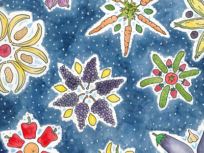 WCFB Holiday Card illustration indesign watercolor