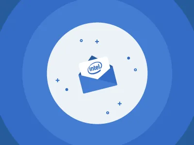 Intel Intern blue envelope intel invite look inside