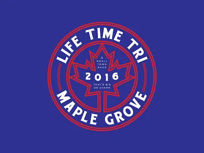 Participant T-shirt badge crest fitness maple leaf minnesota triathlon