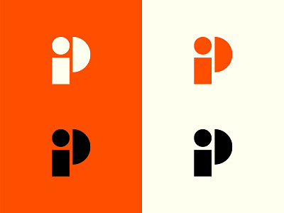 ip black geometry monogram orange white