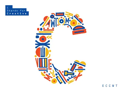 C Stands for CREATIVE - Ongoing Project branding creative custom letters id illustration layout minimal outline playful type typography