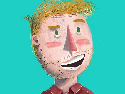 Self-portrait guy illustratar photoshop self portrait turquose