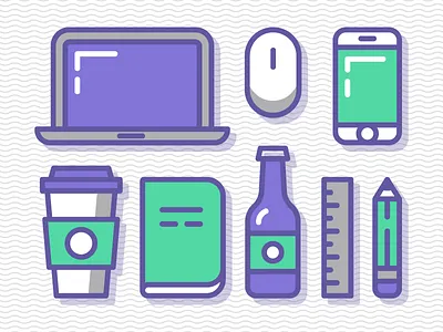 Personal Website Icons branding icons squiggles web