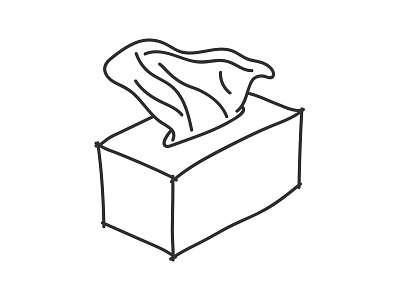 Tissues black and white drawing illustration kleenex napkins tissues