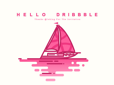 First Shot On Dribbble boat dribbble first hello play river shot water