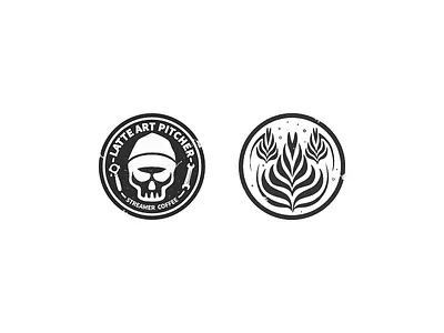 Latte Art Pitcher badge coffee espresso latte latteart logo pitcher