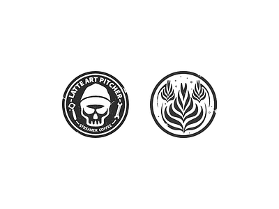 Latte Art Pitcher badge coffee espresso latte latteart logo pitcher