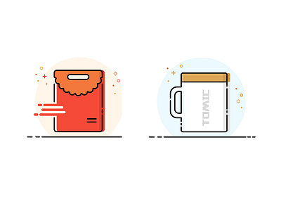 Red envelopes and cups and cups envelopes red