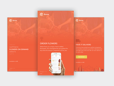 Flower Delivery App app dubai intro screen ios ui walkthrough