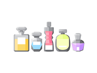 Perfume Bottles bottle colors graphic grid icon illustration isometric logo perfume shape